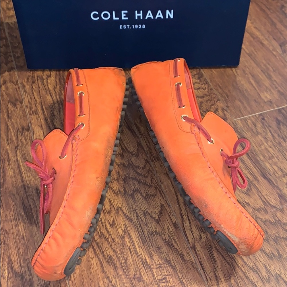 Men’s Cole Haan Orange Driving Loafer Shoes Sz 11B - Picture 5 of 6